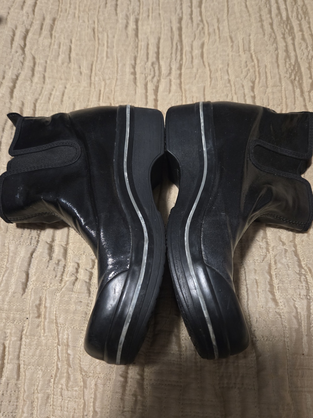 Dansko Vail Canvas Rubber Rain Pull On Ankle Boots Black Size 38